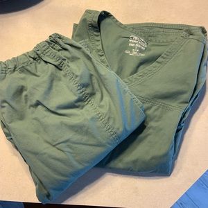 Used Med Cherokee Scrub Top and Bottom (extra long)